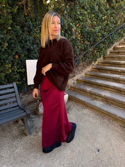 Jupe Satine Bordeaux